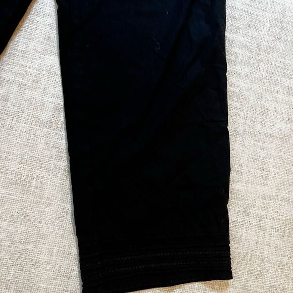 Oleg Cassini black linen capri pant size L - Picture 4 of 7
